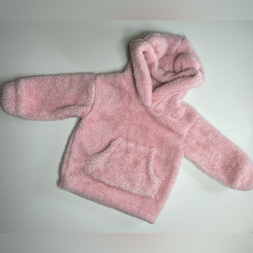 GIRLS PINK SOFT FLEECE HOODIE | 12-18 months